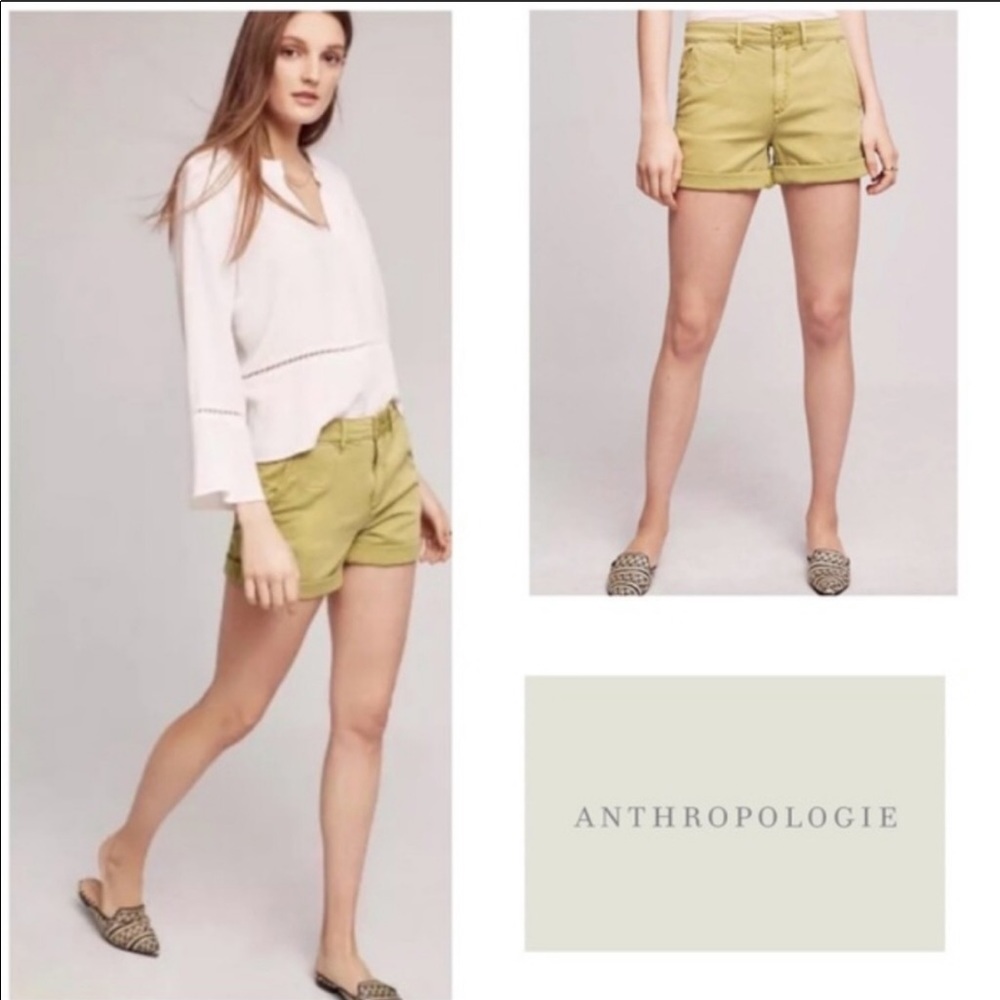Anthropologie Chino shorts - Green Khaki